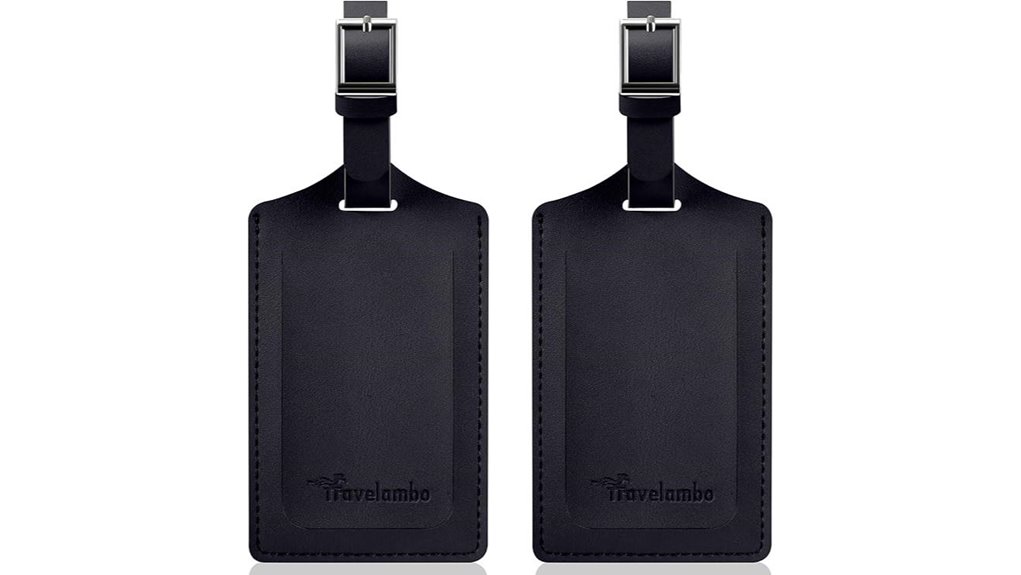 Best Luggage Tag Covers With Privacy Flaps That Stay Shut 1 travelambo black leather tags