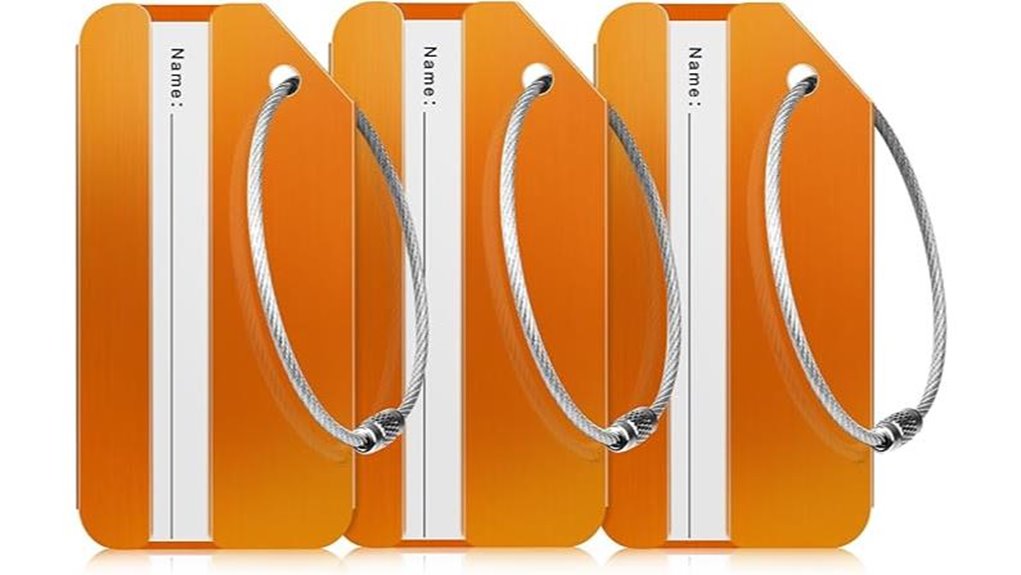 travelambo orange aluminum tags