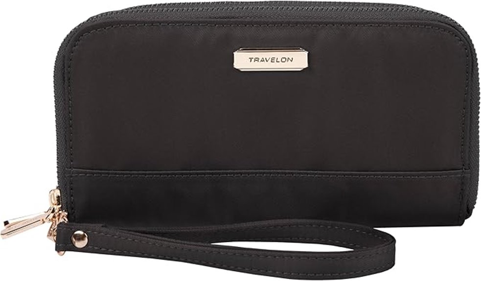 travelon rfid blocking double zip