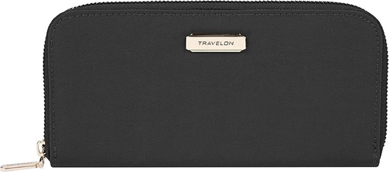 travelon rfid blocking zip wallet