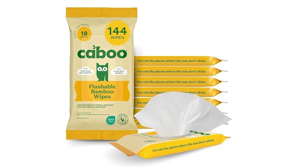 Flushable-Wipe Alternatives for Travel (Biodegradable Cloths) 1 tree free flushable travel wipes