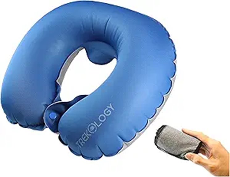 trekology inflatable travel pillow