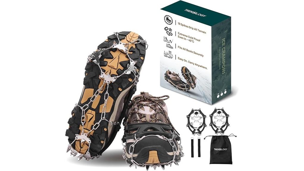 Best Crampons for Winter Hiking (Microspikes) Keep You Safe 7 trekonology 19 spike ice crampons