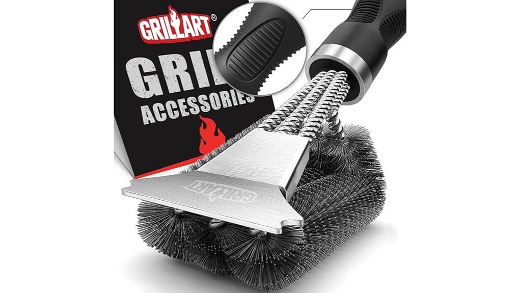 Best Grill Brush That Keeps Your Grill Spotless 1 triple grill brush scraper