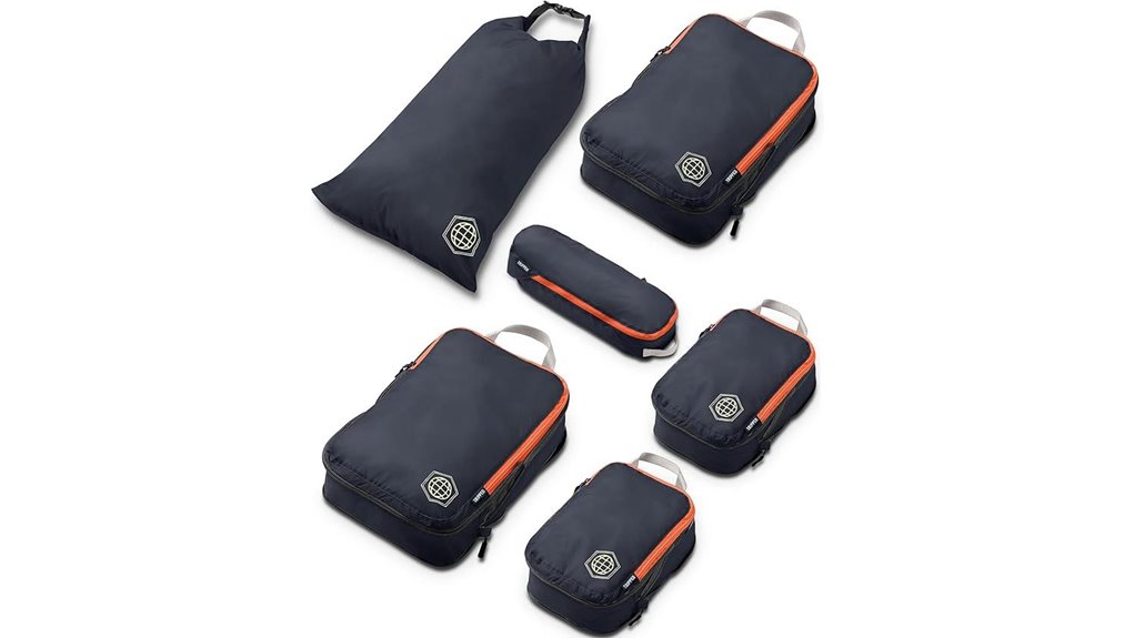 Set-Matching Luggage Organizers for Popular Suitcase Sizes 12 tripped compression packing cubes