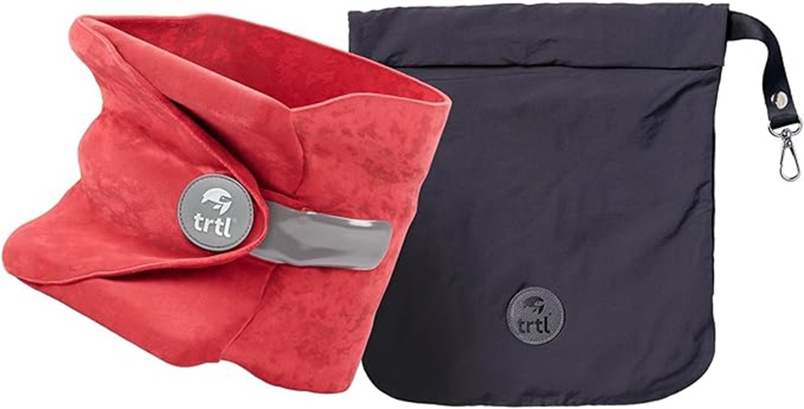 Travel Neck Pillows That Keep Your Head in Place 11 trtl soft coral pillow
