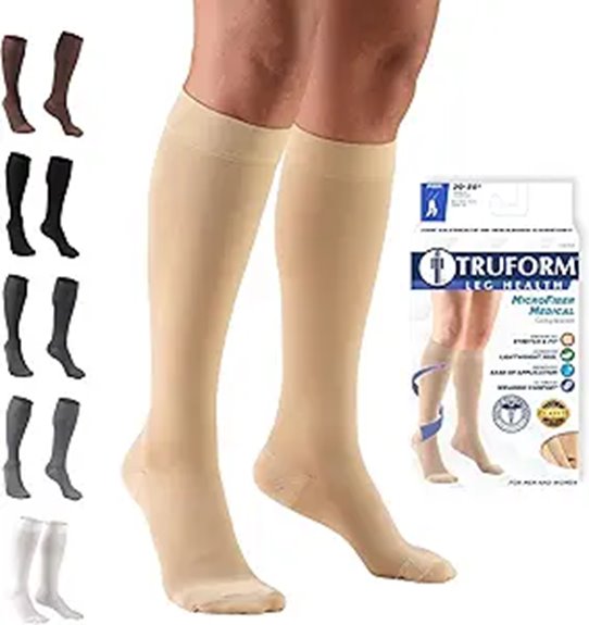 Top Compression Socks (Graduated 20-30 mmHg) for Long Journeys 11 truform 20 30mmhg knee high compression
