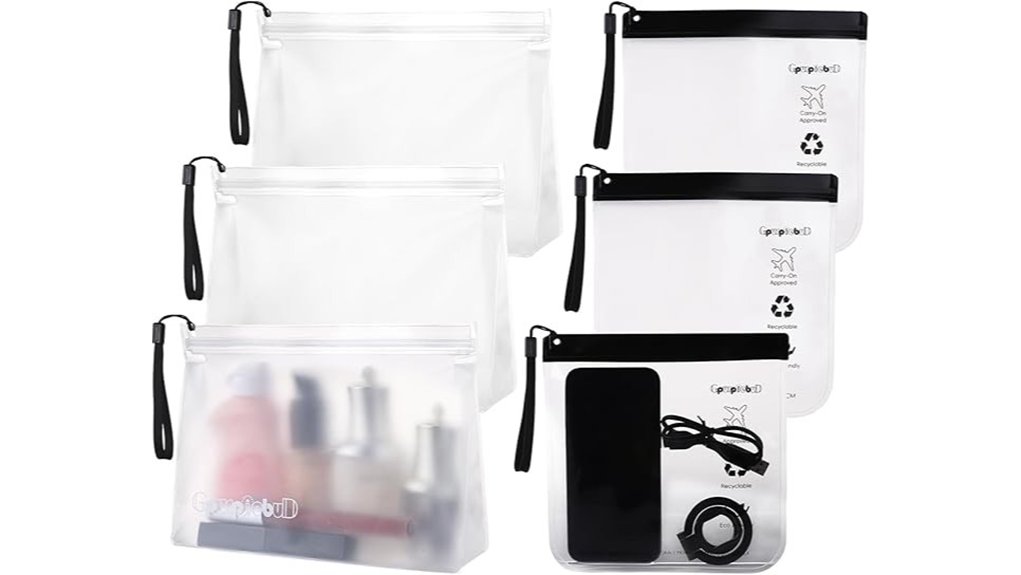 Toiletry Bags with Easy-Clean Lining for Spill-Proof Travel 14 tsa approved 6 pack quart