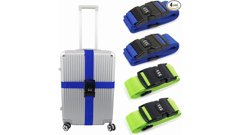 Top Luggage Straps with Combination Locks Worth the Cost 12 tsa approved blue green straps