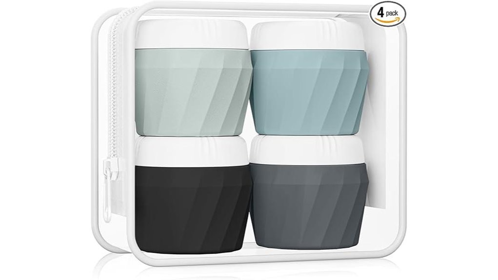 tsa approved gray silicone jars
