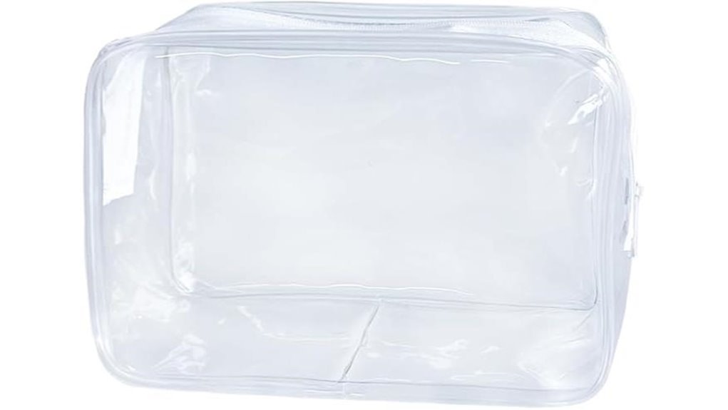 Clear Toiletry Bags with Rigid Edges (No Flop) for Tidy Travel 5 tsa approved makeup pouch