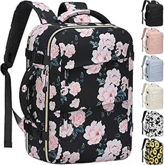 Travel Backpacks with Ventilated Back Panels Keep You Cool 1 tsa approved pink floral backpack