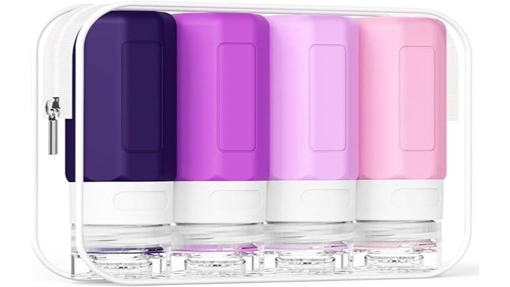 tsa approved purple silicone bottles