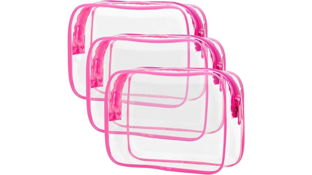 Best Clear Toiletry Bags for TSA‑Friendly Airport Security 11 tsa approved rose red bag