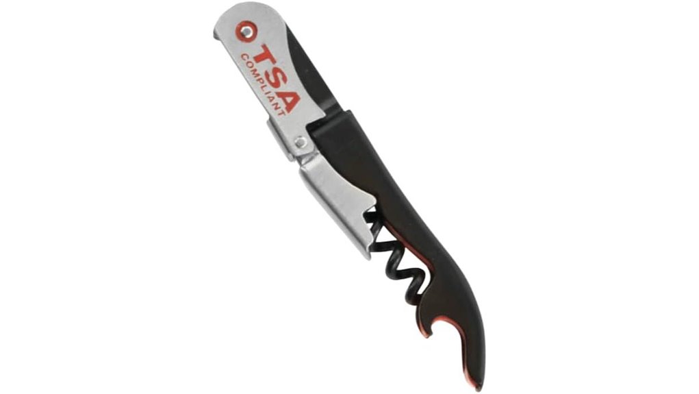 Best TSA‑Safe Portable Corkscrews for Travel 1 tsa friendly black double hinged corkscrew