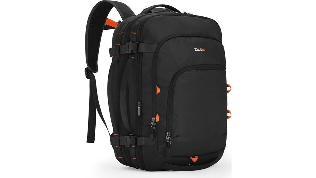 tsa friendly water resistant 45l backpack