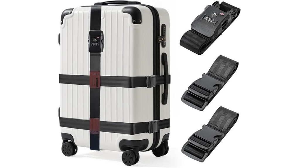 Top Luggage Straps with Combination Locks Worth the Cost 4 tsa lock straps name tags