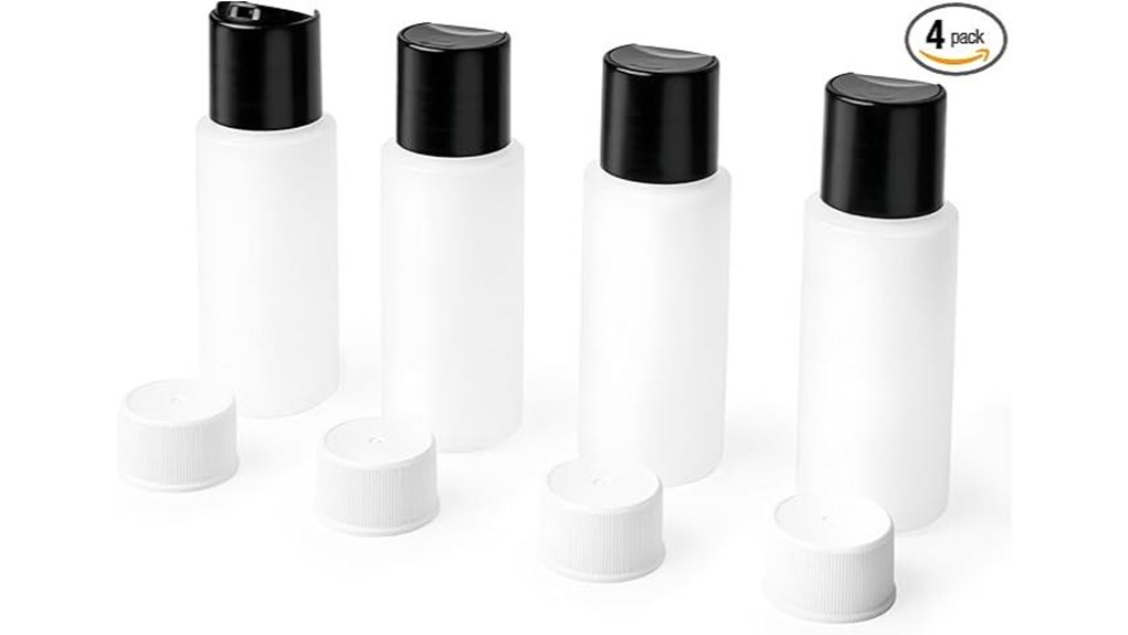Leakproof Travel Bottles for Shampoo: Flip or Screw Cap 5 tsa safe 2oz travel bottles