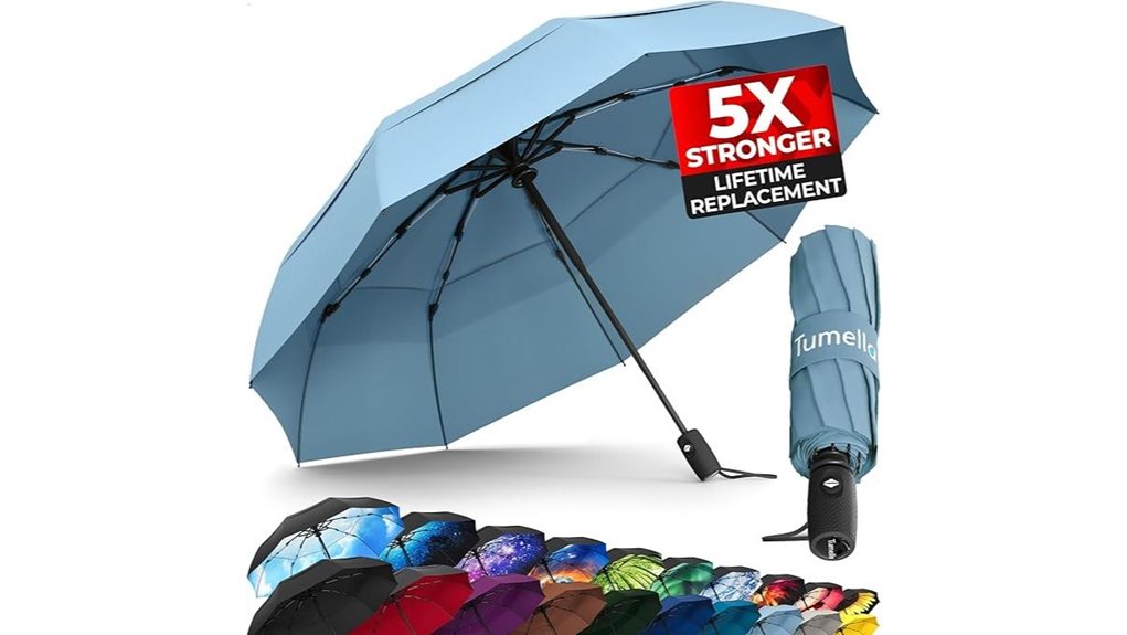Travel Umbrellas That Withstand Windy City Gusts 3 tumella windproof travel umbrella