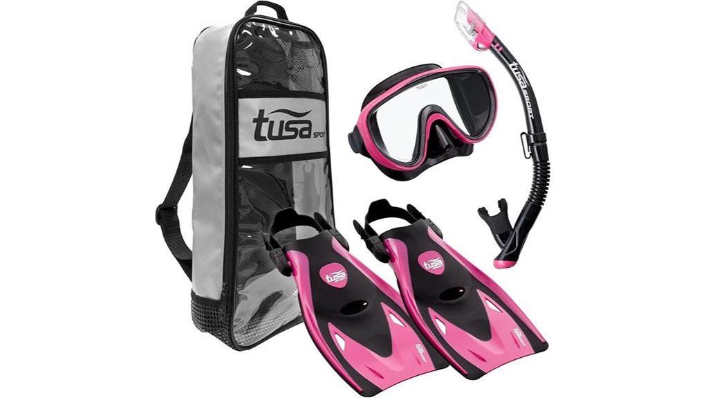 tusa black snorkel set