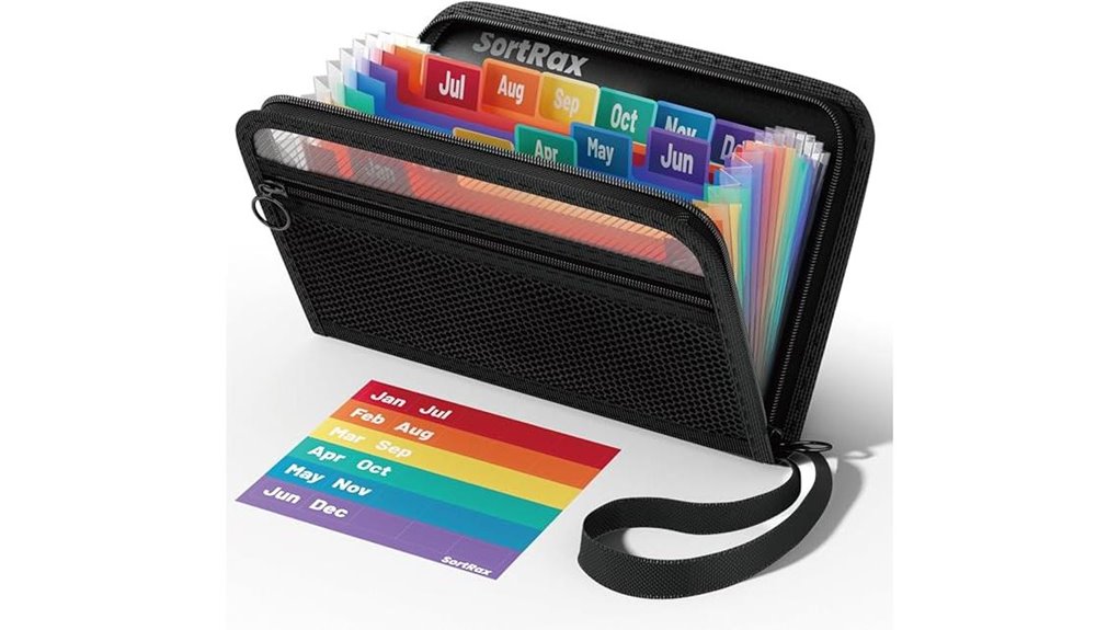 Best Zip Pouches for Travel Receipts and Tickets (Easy Sort) 11 twelve pocket zippered coupon