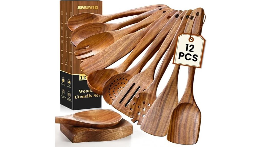 The Wooden Spoon Set That Transforms Everyday Meals 11 twelve teak kitchen spoons