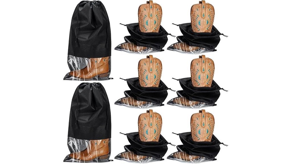 twenty rope handled black bags