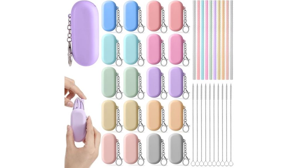 twenty silicone straws case