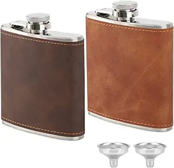 Top Travel Flasks (Hip Flasks for Spirits) That Keep Vodka Cool 5 two 6oz stainless flasks