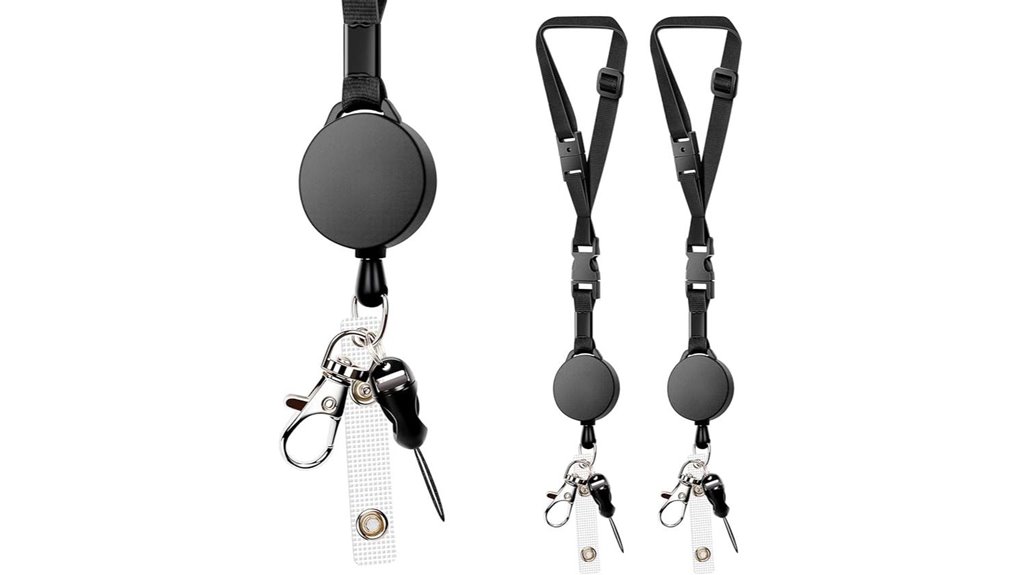 Top Travel Lanyards with Breakaway Clasps: Safe & Secure 7 two adjustable retractable lanyards