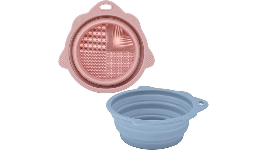 two collapsible silicone bowls