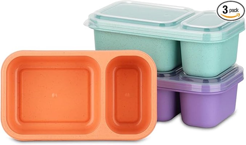 Reusable Snack Containers That Make Day Tours Easier 13 two compartment wheat straw containers
