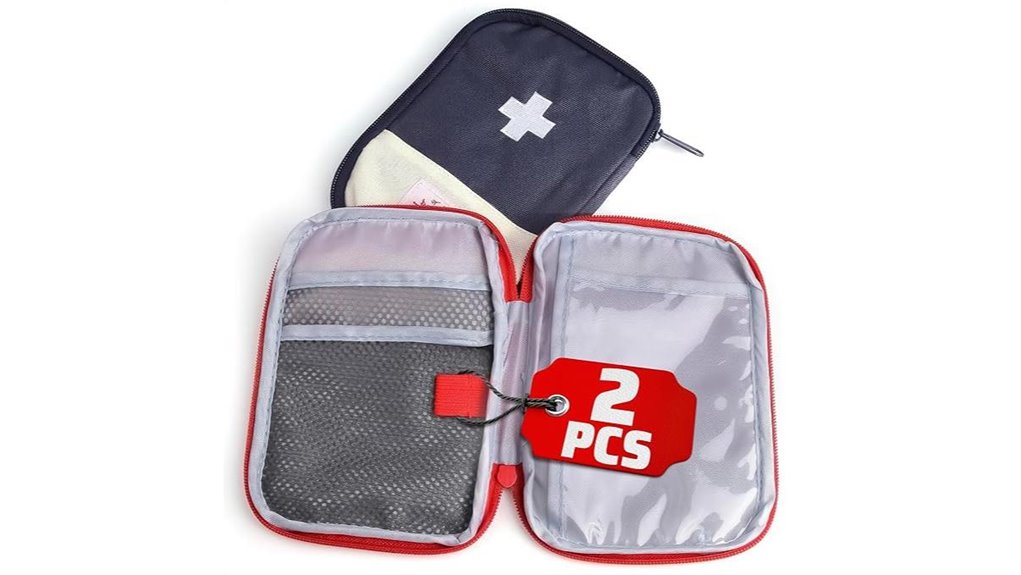 two empty travel pouches