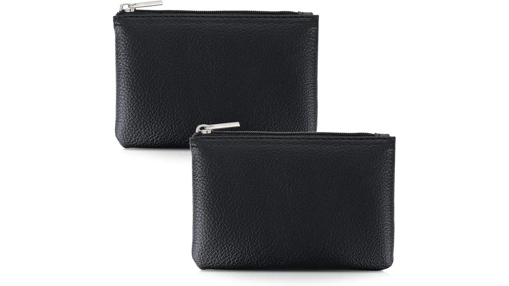 two leather coin purses