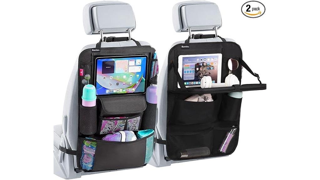 Must-Have Wipe-Clean Backseat Snack Trays for Family Travel 8 two pack 12 pocket back seat