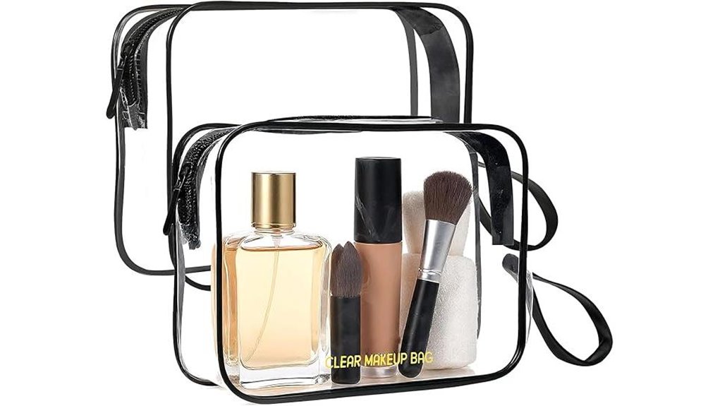 Best Clear Toiletry Bags for TSA‑Friendly Airport Security 15 two pack black tsa bag