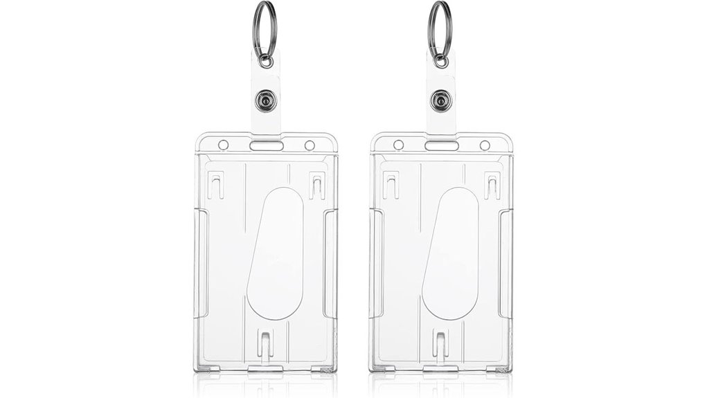 Top Keychain Card Holders That Keep Hotel Keycards Tap‑and‑Go 1 two pack id badge keyring