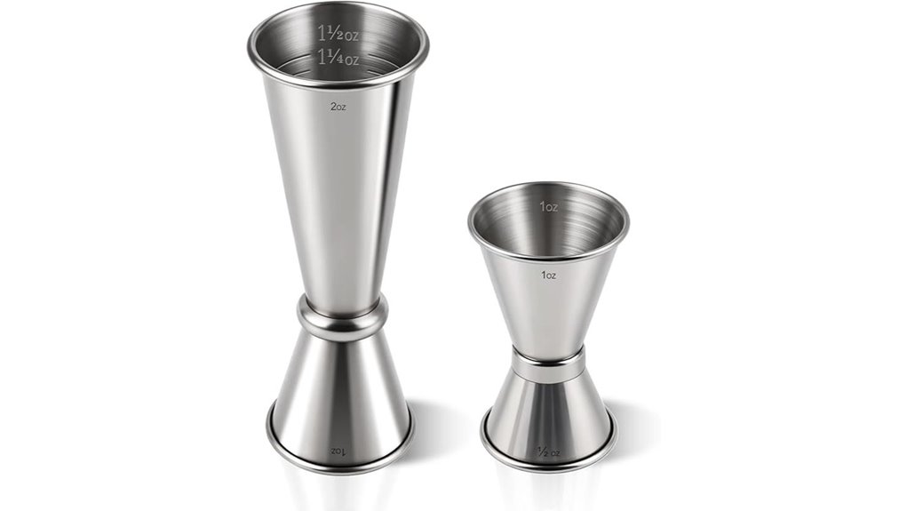 Best Jigger Measuring Cup for Homemade Cocktails 13 two pack stainless steel jiggers