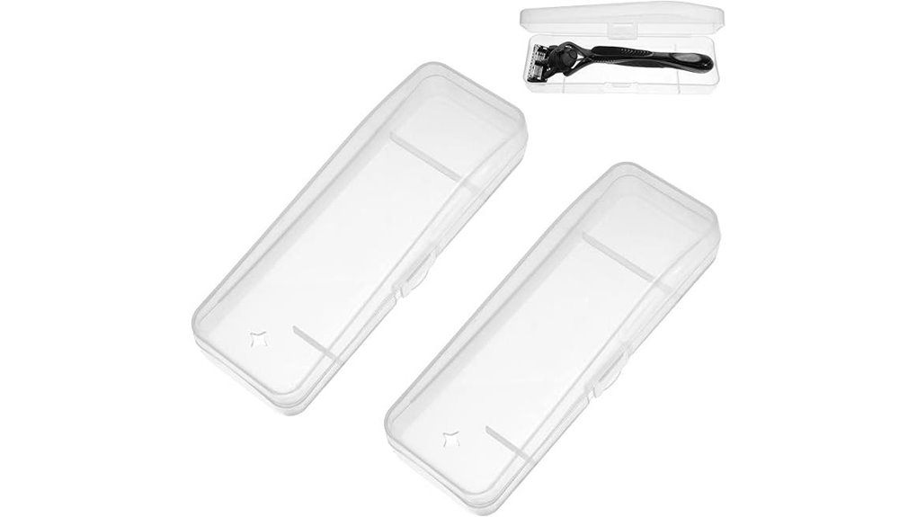 Best Travel Razor Cartridge Cases (No Loose Blades) 7 two pack transparent razor case