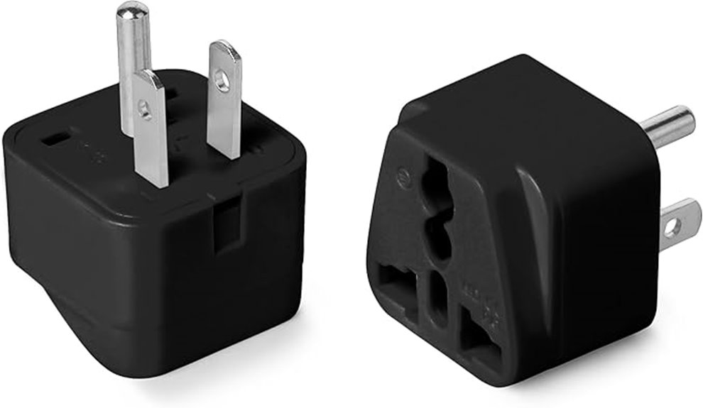 Best Compact International Plug Adapters (EU/UK/US Ready) 8 two pack universal travel adapter