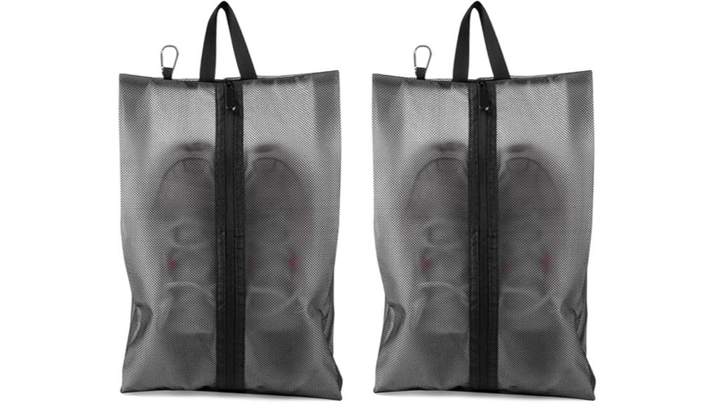 Travel Shoe Bags Keep Dirty Sneakers Odor-Free & Waterproof 2 two pack waterproof travel sneakers