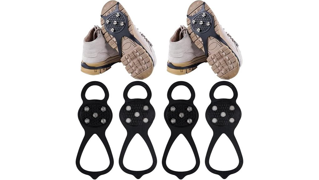 Low‑Bulk Traction: Microspike Alternatives for Icy Sidewalks 9 two pair ice cleats studded steel