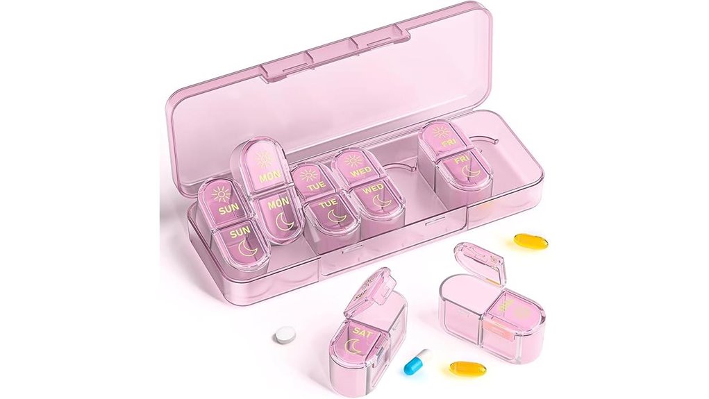 Top Vitamin and Supplement Travel Cases for Weekly, Slim Use 4 two pill 7 day travel organizer