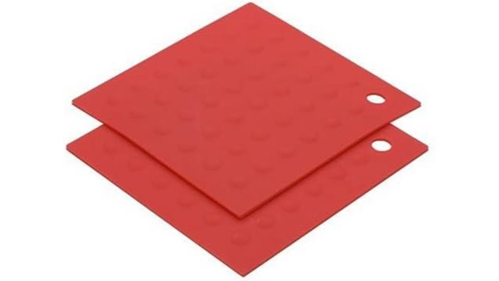 two red silicone potholders