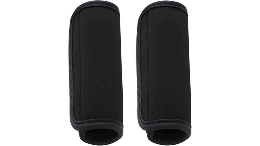 The Best Luggage Handle Cushions for Heavy Bags & Comfort 2 two soft black wraps