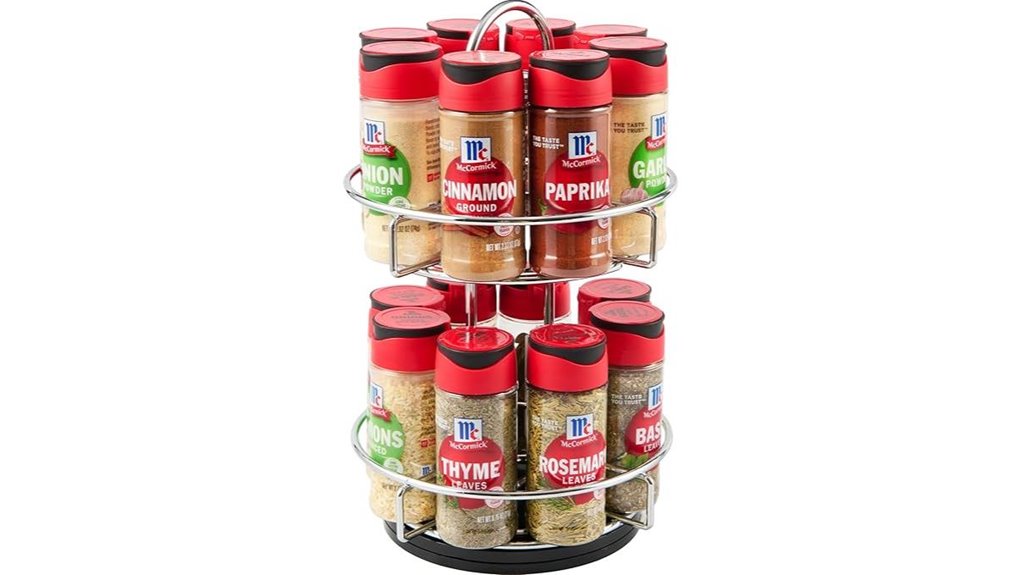 two tier chrome spice rack