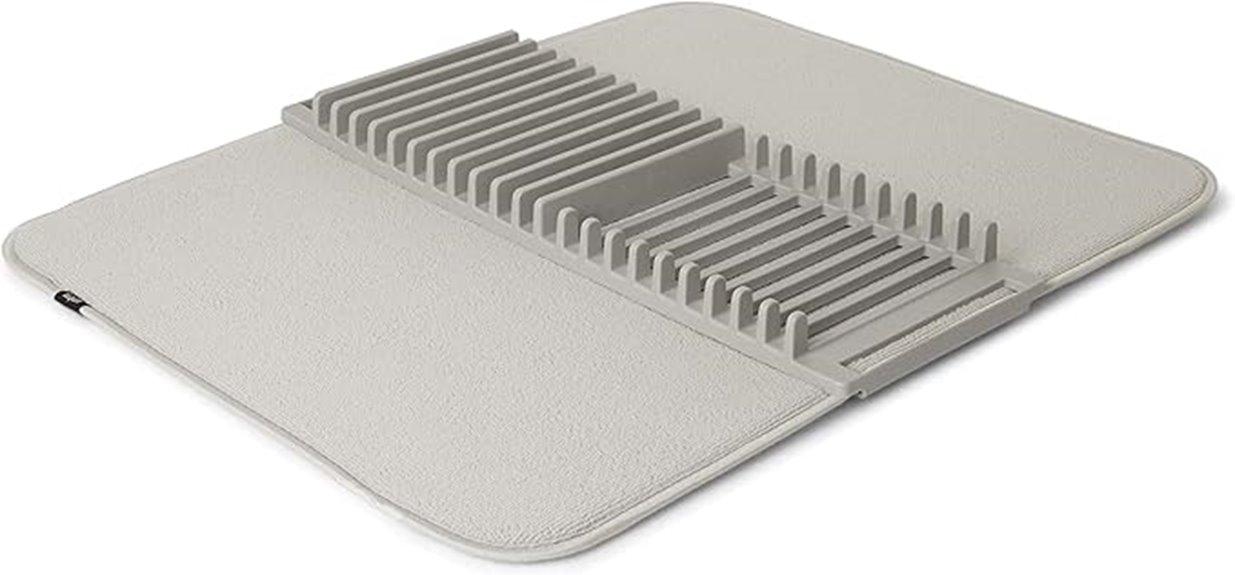 Packable Dish‑Drying Mats for Travel Kitchens Keep Spotless 14 umbra light grey folding mat