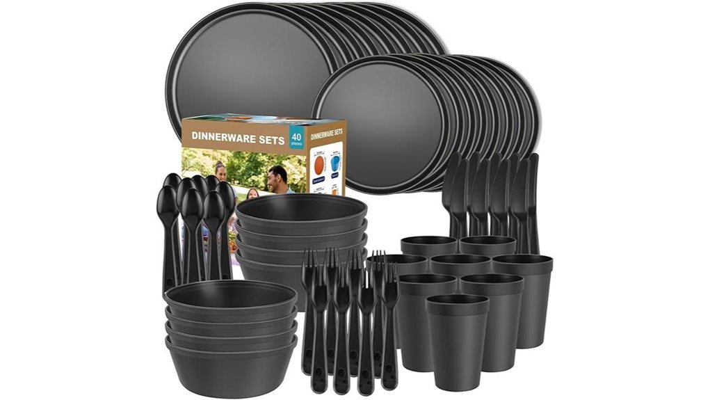 unbreakable 40 piece black set