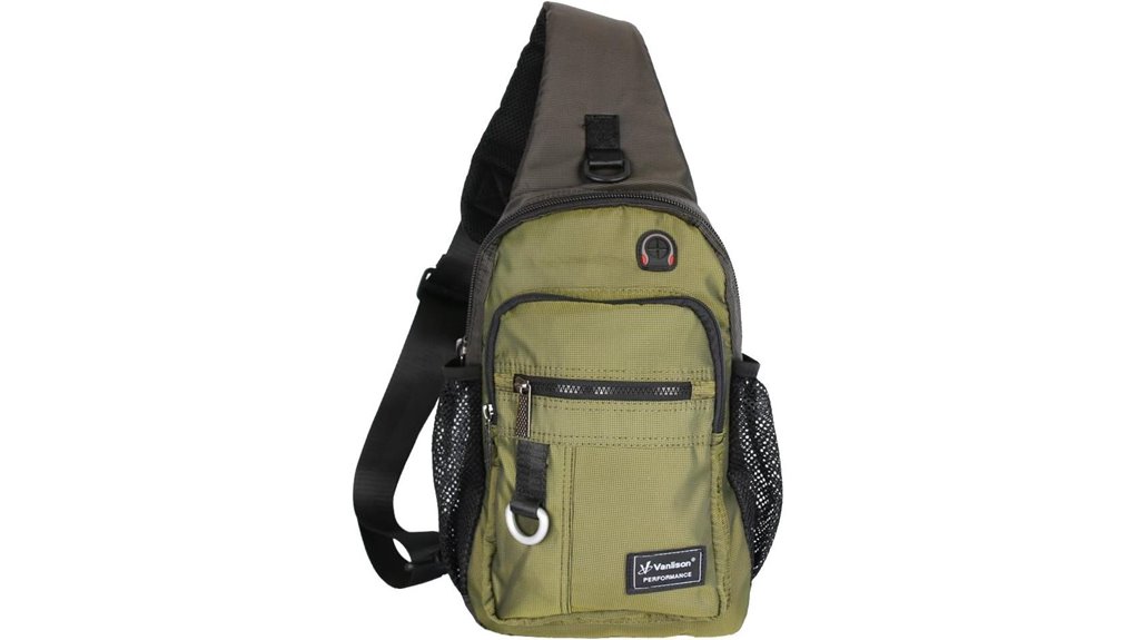 Sling Bags That Truly Hold a Small Water Bottle 8 unisex army green sling
