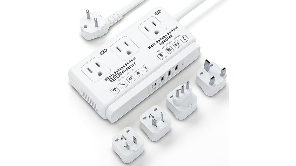 Best Travel Voltage Converters (for Hair Tools) That Keep You Safe 15 universal 220 110v travel strip